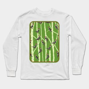 Woodpecker Pattern Long Sleeve T-Shirt